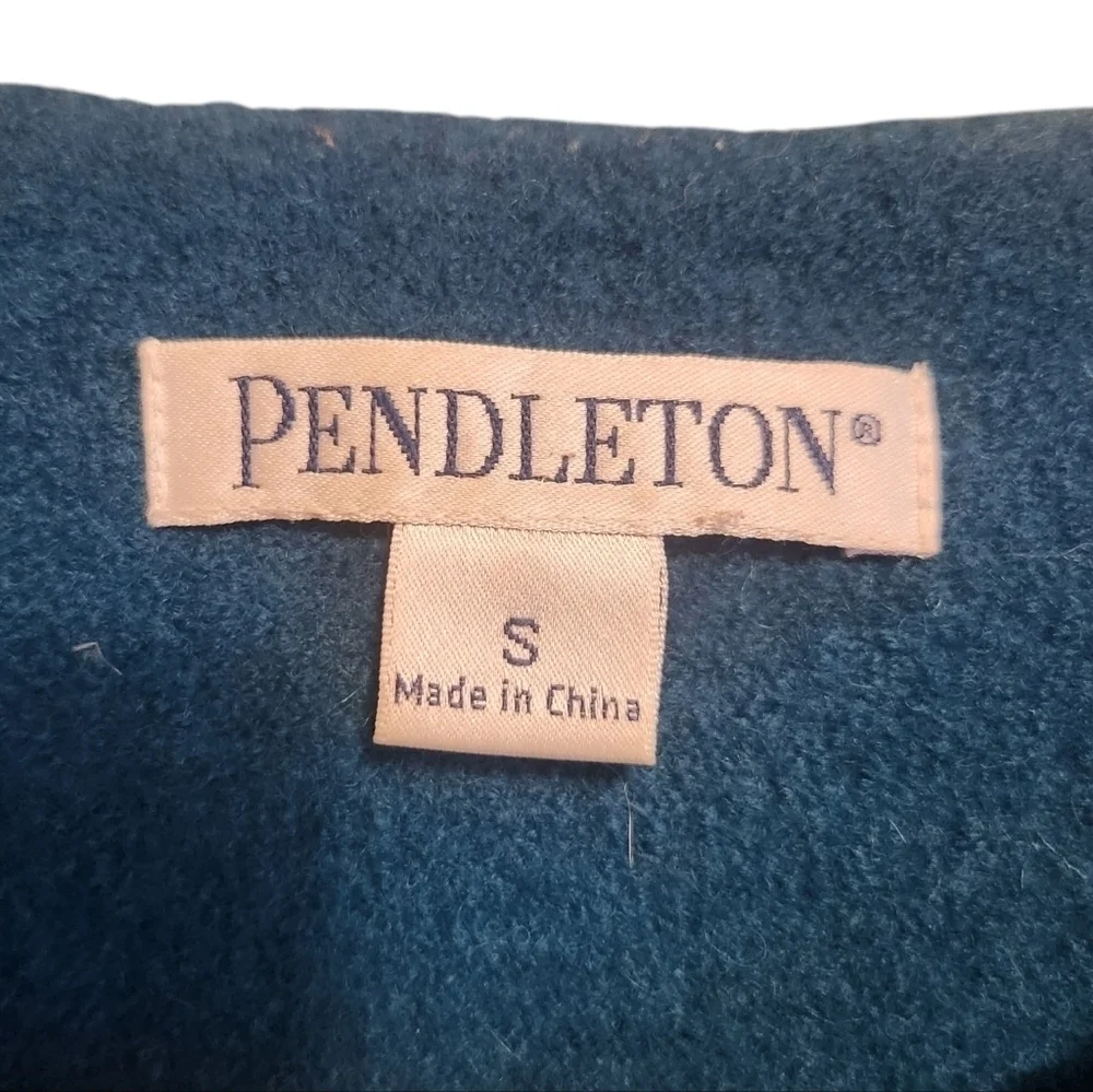 VINTAGE PENDELTON TEAL MERINO WOOL BLAZER SIZE SMALL